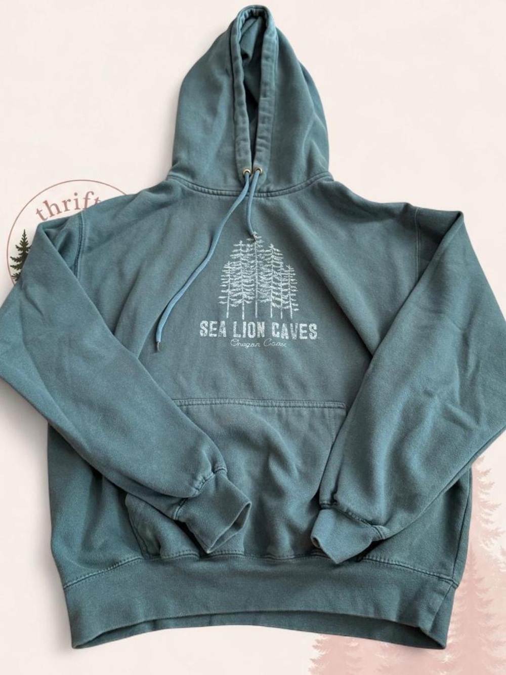 Sea Lion Caves Oregon Coast Graphic Hoodie Size Small Pullover Sweatshirt